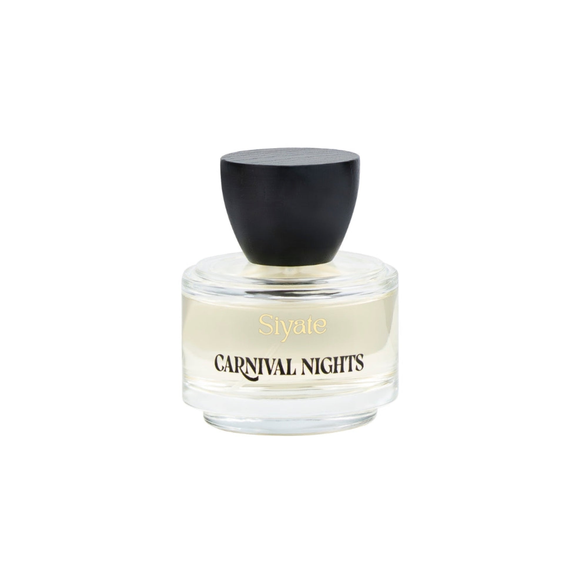 Perfume bottle labeled 'Carnival Nights' by Siyata on a white background