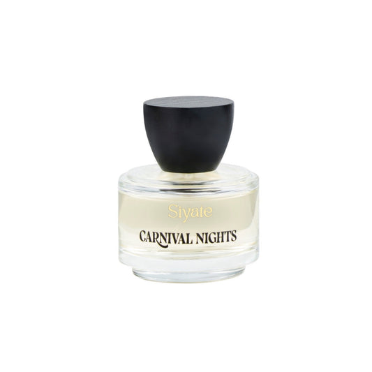 Perfume bottle labeled 'Carnival Nights' by Siyata on a white background