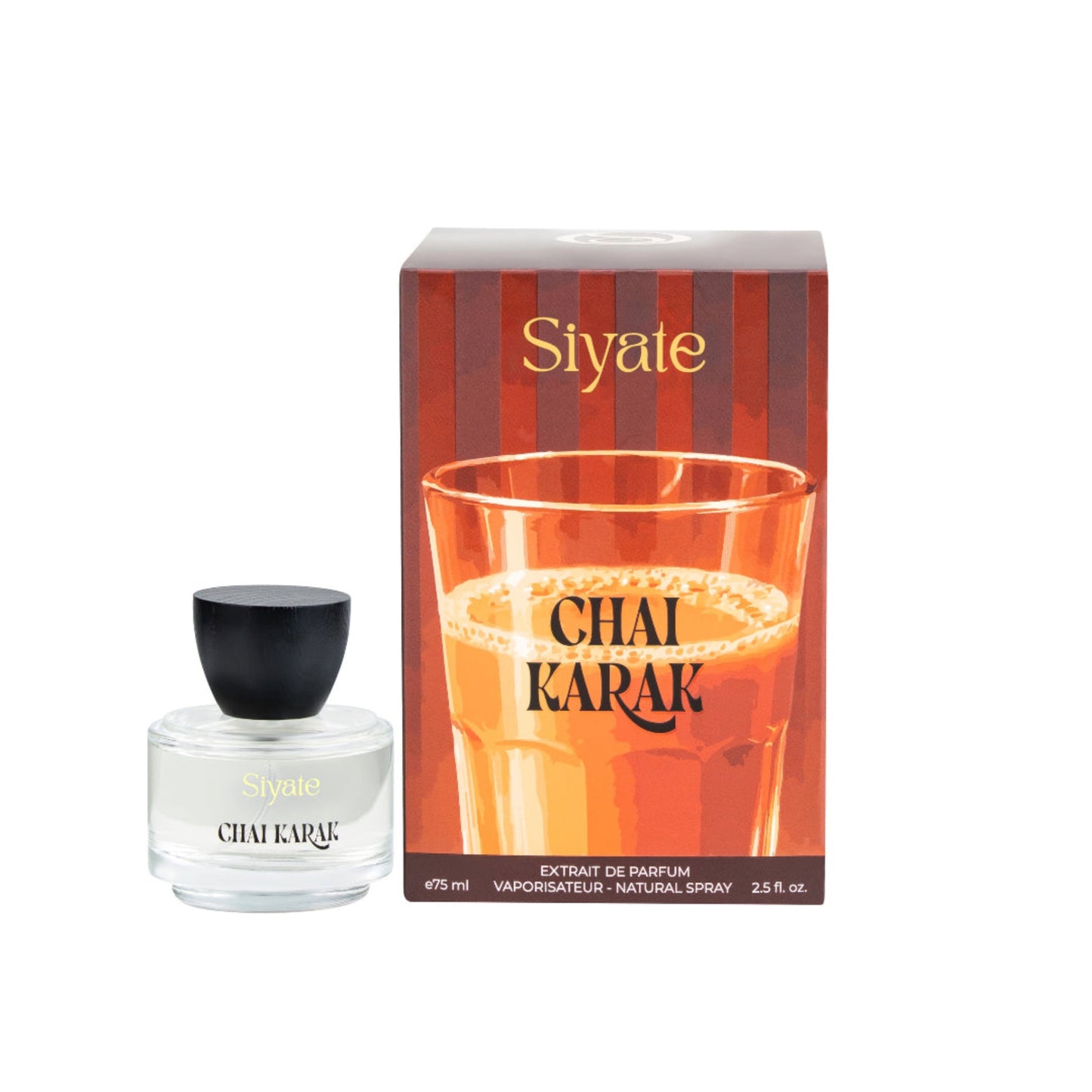 Siyate Chai Karak perfume bottle and packaging on a white background